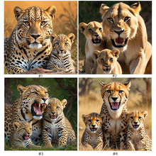 Load image into Gallery viewer, Prairie Lions-Full Round Diamond Painting-30x30cm