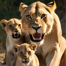 Load image into Gallery viewer, Prairie Lions-Full Round Diamond Painting-30x30cm