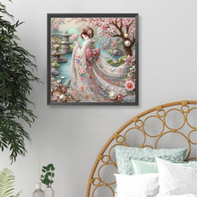 Load image into Gallery viewer, Kimono Beauty Holding Fan-Full Round Diamond Painting-40x40cm