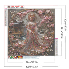 Load image into Gallery viewer, Kimono Beauty Holding Fan-Full Round Diamond Painting-40x40cm