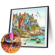 Load image into Gallery viewer, Beach House-Full Round Diamond Painting-40x40cm