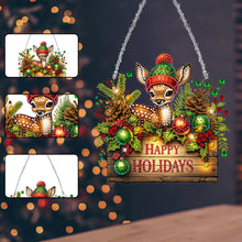 Load image into Gallery viewer, Christmas-Wooden Single Side Diamond Pendant