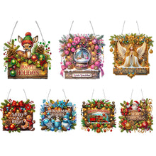 Load image into Gallery viewer, Christmas-Wooden Single Side Diamond Pendant