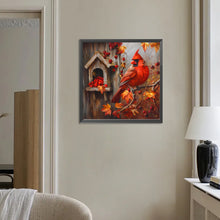 Load image into Gallery viewer, Birdhouse Cardinal-Full Round Diamond Painting-30x30cm