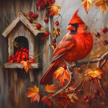 Load image into Gallery viewer, Birdhouse Cardinal-Full Round Diamond Painting-30x30cm