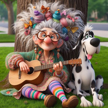 Load image into Gallery viewer, Funny Grandma-Full Round Diamond Painting-40x40cm