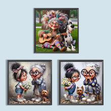 Load image into Gallery viewer, Funny Grandma-Full Round Diamond Painting-40x40cm