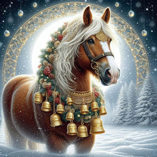 Load image into Gallery viewer, Christmas Horse-Full Round Diamond Painting-40x40cm