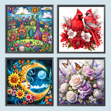 Load image into Gallery viewer, Butterfly Flower Clusters-Full Round Diamond Painting-30x30cm