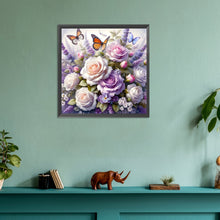 Load image into Gallery viewer, Butterfly Flower Clusters-Full Round Diamond Painting-30x30cm