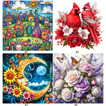 Load image into Gallery viewer, Butterfly Flower Clusters-Full Round Diamond Painting-30x30cm