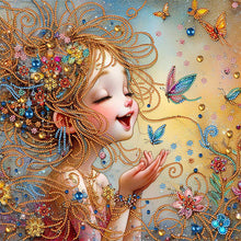 Load image into Gallery viewer, Girl-Partial Special Diamond Painting-40x40cm