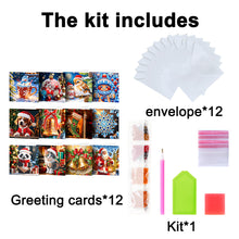 Load image into Gallery viewer, 12Pcs/Set Christmas-Diamond Greeting Cards