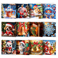 Load image into Gallery viewer, 12Pcs/Set Christmas-Diamond Greeting Cards