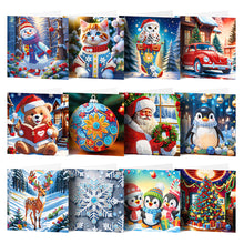 Load image into Gallery viewer, 12Pcs/Set Christmas-Diamond Greeting Cards