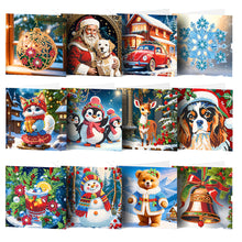 Load image into Gallery viewer, 12Pcs/Set Christmas-Diamond Greeting Cards