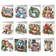 Load image into Gallery viewer, 2/6/12Pcs/Set Christmas-Diamond Greeting Cards