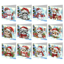 Load image into Gallery viewer, 2/6/12Pcs/Set Christmas-Diamond Greeting Cards