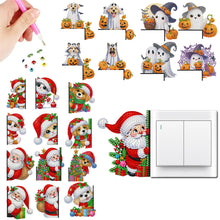 Load image into Gallery viewer, 4Pcs/Set Christmas-DIY Diamond Wall Switch Sticker