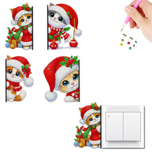 Load image into Gallery viewer, 4Pcs/Set Christmas-DIY Diamond Wall Switch Sticker