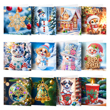 Load image into Gallery viewer, 12Pcs/Set Christmas-Diamond Greeting Cards