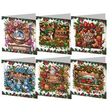 Load image into Gallery viewer, 6Pcs/Set Christmas-Diamond Greeting Cards