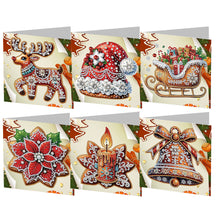 Load image into Gallery viewer, 6Pcs/Set Christmas-Diamond Greeting Cards