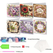 Load image into Gallery viewer, 6Pcs/Set Christmas-Diamond Greeting Cards
