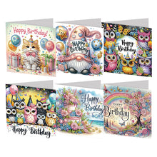 Load image into Gallery viewer, 6Pcs/Set Christmas-Diamond Greeting Cards