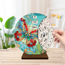 Load image into Gallery viewer, Flower-DIY Diamond Unique Wooden Rotating Calendar Ornament