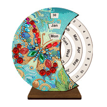 Load image into Gallery viewer, Flower-DIY Diamond Unique Wooden Rotating Calendar Ornament