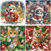Load image into Gallery viewer, Christmas Cat-Partial Special Diamond Painting-30x30cm