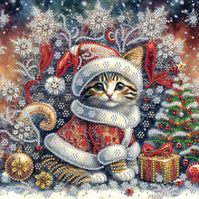 Load image into Gallery viewer, Christmas Cat-Partial Special Diamond Painting-30x30cm