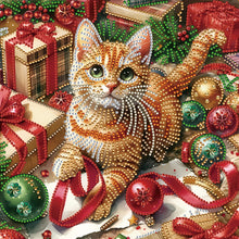 Load image into Gallery viewer, Christmas Cat-Partial Special Diamond Painting-30x30cm