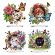 Load image into Gallery viewer, Flower Cat-Single Side Drill-Acrylic Diamond Desktop Ornament