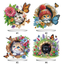 Load image into Gallery viewer, Flower Cat-Single Side Drill-Acrylic Diamond Desktop Ornament
