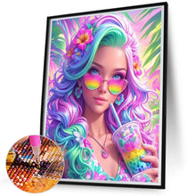 Load image into Gallery viewer, Colorful Girl-Full Round Diamond Painting-45x55cm-1511217
