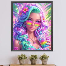 Load image into Gallery viewer, Colorful Girl-Full Round Diamond Painting-45x55cm-1511217