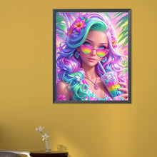 Load image into Gallery viewer, Colorful Girl-Full Round Diamond Painting-45x55cm-1511217