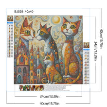 Load image into Gallery viewer, Fantasy Abstract Cat City-Full Round Diamond Painting-40x40cm-1511352