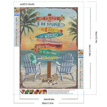 Load image into Gallery viewer, Beach Woodcut-Full Round Diamond Painting-30x40cm-1512307