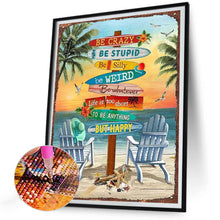 Load image into Gallery viewer, Beach Woodcut-Full Round Diamond Painting-30x40cm-1512307
