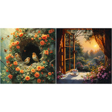 Load image into Gallery viewer, Flower And Bird Tree Hole-Full Round Diamond Painting-50x50cm