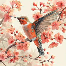 Load image into Gallery viewer, Hummingbirds And Plum Blossoms-Full Round Diamond Painting-30x30cm