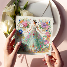 Load image into Gallery viewer, 6Pcs/Set Dress Girl Series-Diamond Greeting Cards