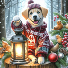 Load image into Gallery viewer, Christmas Cat-Full Round Diamond Painting-30x30cm