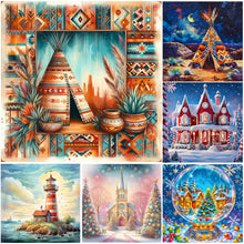 Load image into Gallery viewer, Sand Indian Tent-Full Round Diamond Painting-30x30cm