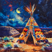 Load image into Gallery viewer, Sand Indian Tent-Full Round Diamond Painting-30x30cm