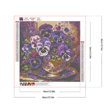 Load image into Gallery viewer, Violet Flowers-Full Round Diamond Painting-40x40cm-1523311