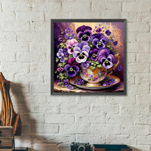 Load image into Gallery viewer, Violet Flowers-Full Round Diamond Painting-40x40cm-1523311